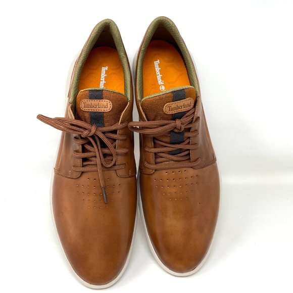Timberland Men Size 13 A2Q9E 212 Bradstreet Ultra Oxford  Leather Brown Sneakers - Picture 7 of 10